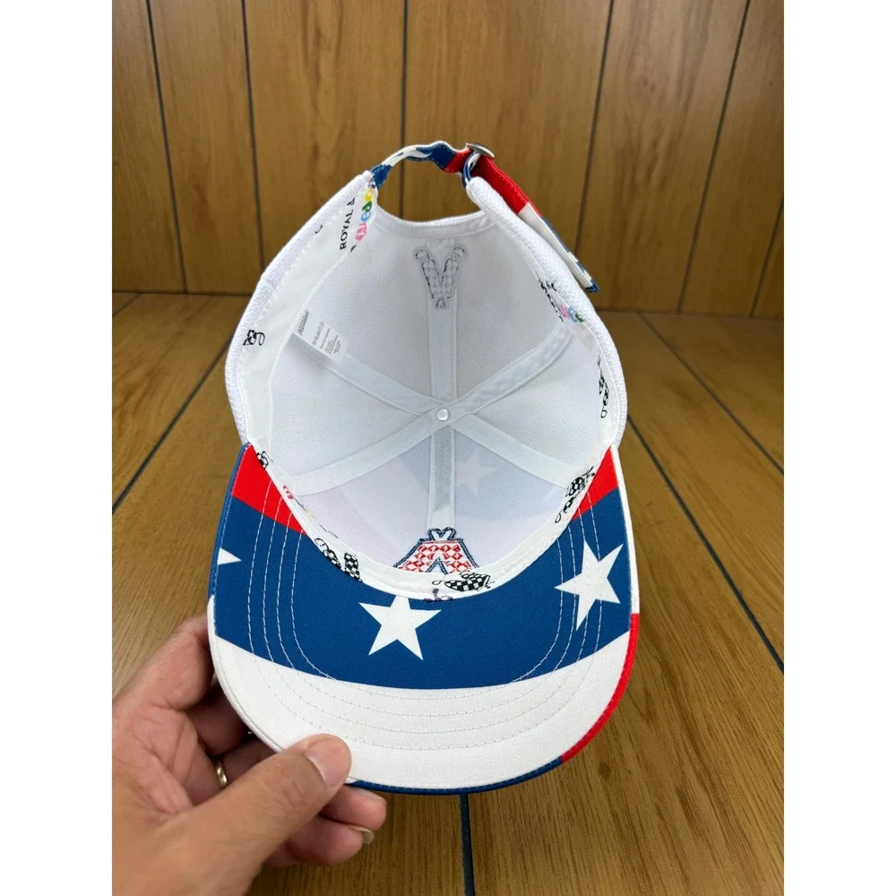 Royal & Awesome Golf Hat Stars and Stripes Patriotic Red White Blue Mesh Cap